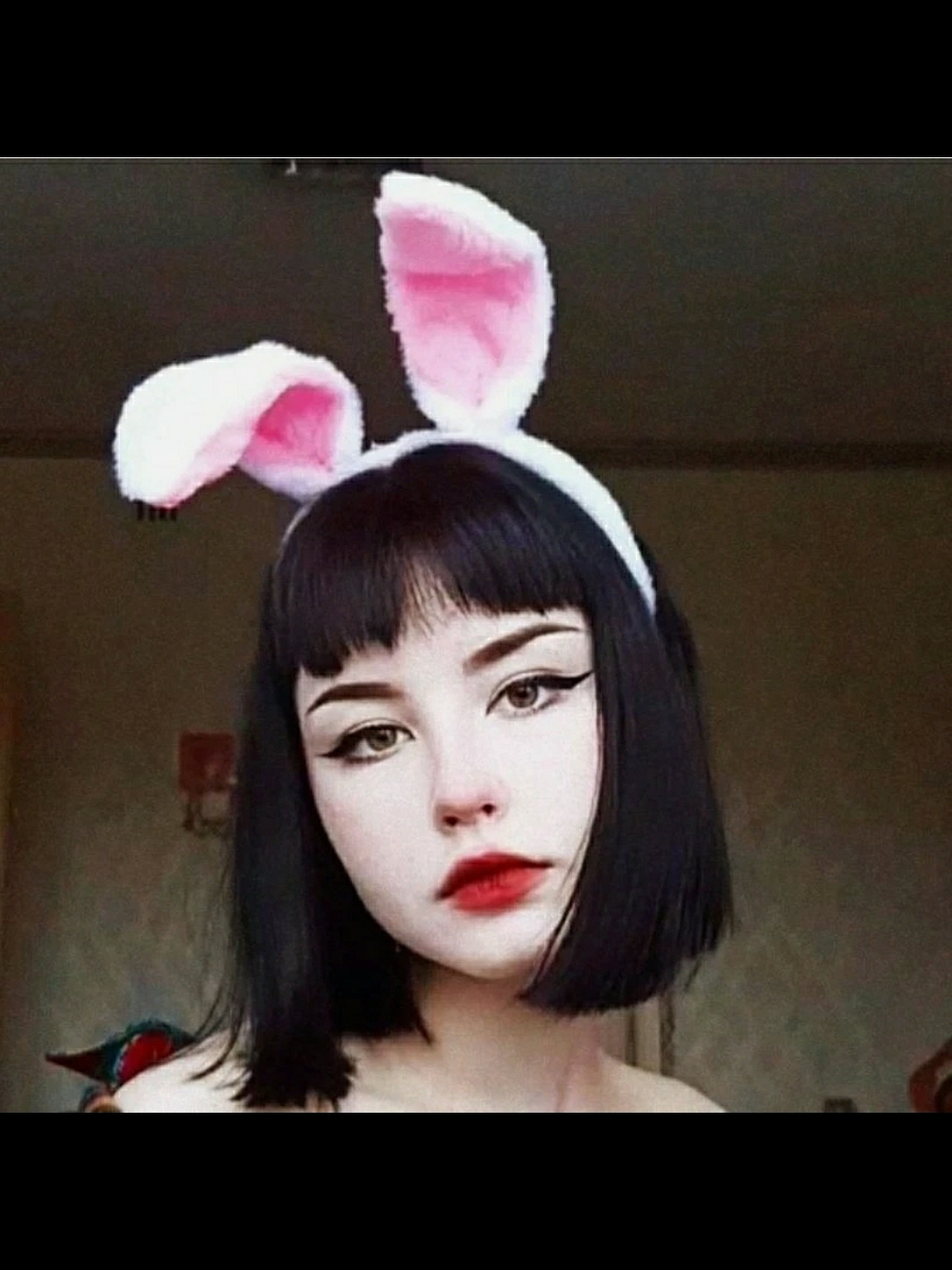 Cute Fluffy Pink & White Bunny Ear Headband Cosplay Headwear